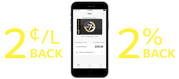 Earn 2 cents per litre and 2% back in Gen7 Cash Rewards